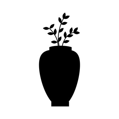 çiçek pot çiçek dekorasyon simge vektör grafiği