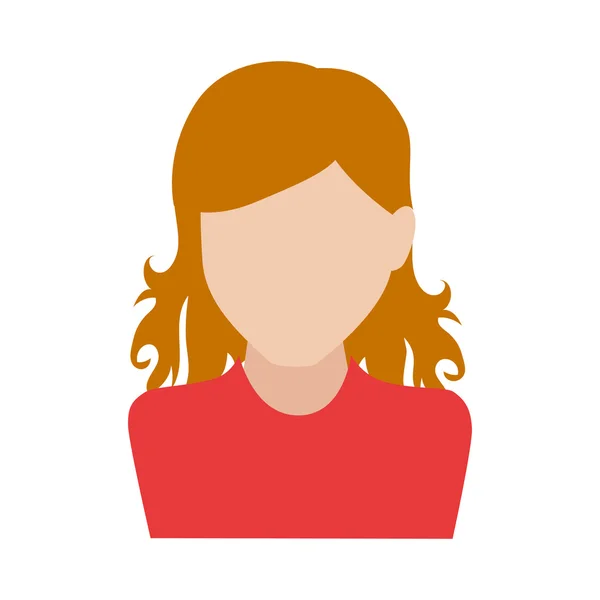 Kadın kız kadın saç kişi yüz baş simge vektör grafiği — Stok Vektör