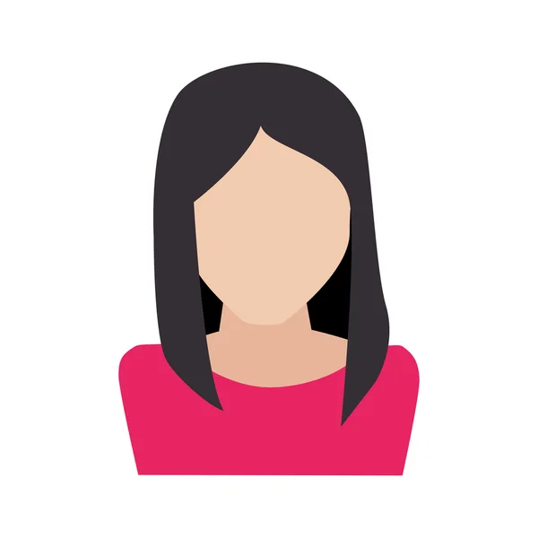 Mujer chica mujer cabello persona cara cabeza icono vector gráfico — Vector de stock