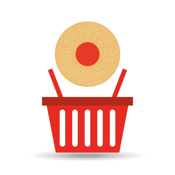 Cesta de donut dulce — Vector de stock