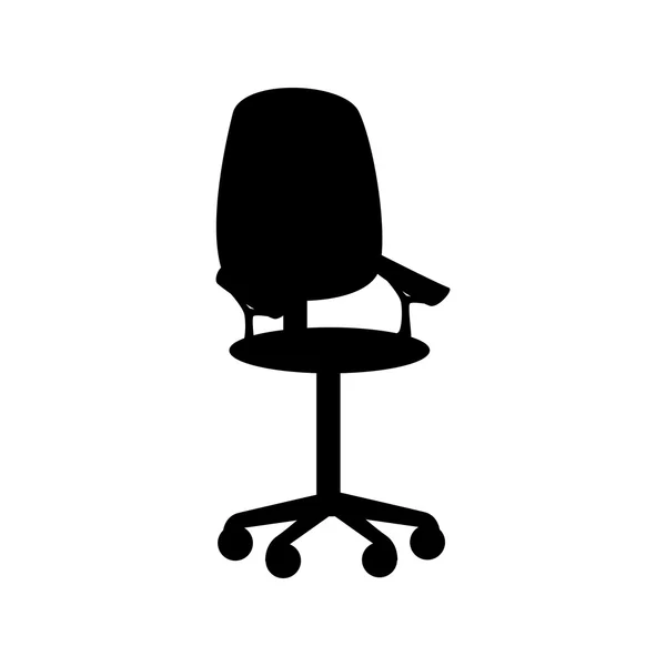 椅子オフィス家具フロント アイコン ベクトル グラフィック — ストックベクタ