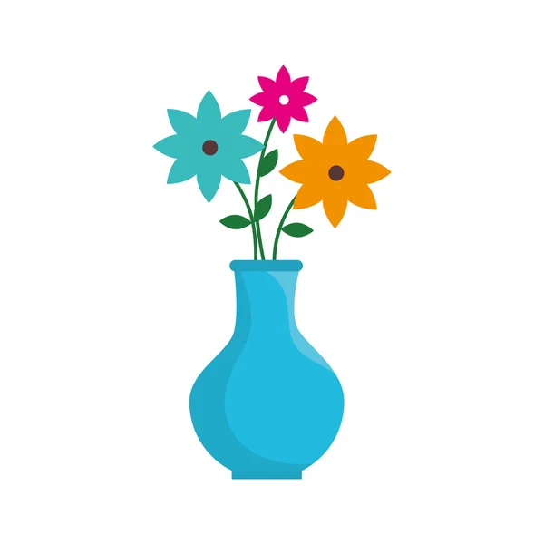 Bloem pot florale decoratie pictogram vectorafbeelding — Stockvector