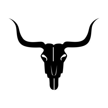 Boğa kafatası iskeleti simge vektör grafiği