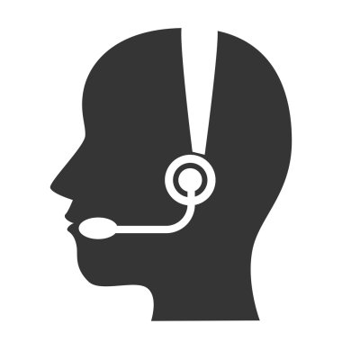 kişi operatör kulaklık hizmet Yardımcısı simge vektör grafiği