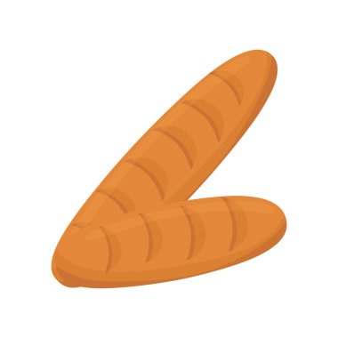 baget ekmek fırın simgesi vektör grafik