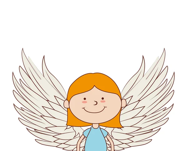 천사 소녀 날개 아이콘 벡터 그래픽 — 스톡 벡터