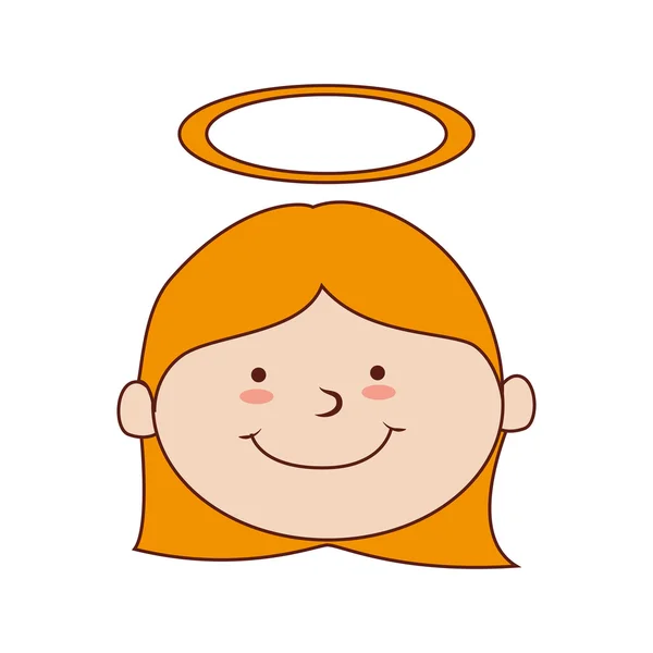 Mädchen Heiligenschein lächelnde Symbolvektorgrafik — Stockvektor
