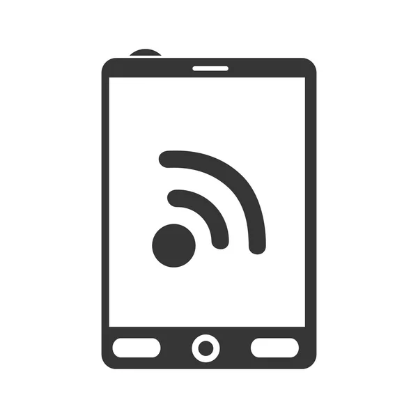 Smartphone internet red wifi screen mobile phone icon vector gra — Stock Vector