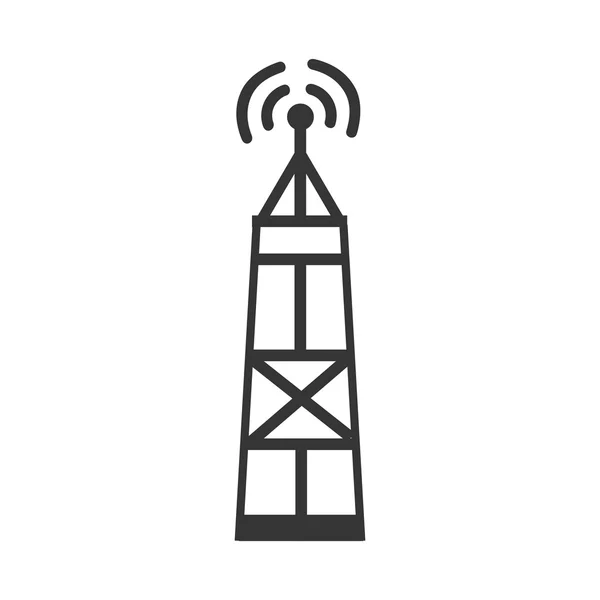 Antena torre de comunicación icono de la señal vector gráfico — Vector de stock