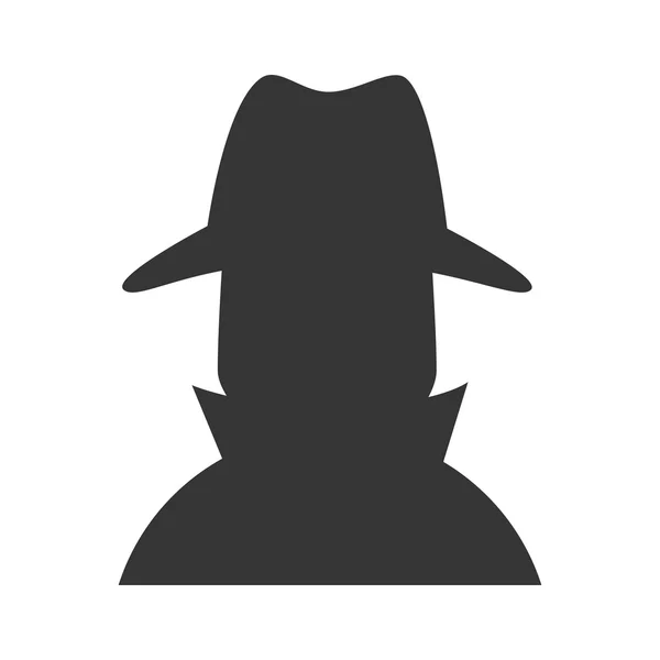 Vaquero detective sombrero occidental icono vector gráfico — Vector de stock