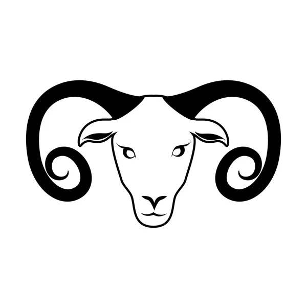 Ícone tribal do zodíaco do carneiro de cabra gráfico vetorial — Vetor de Stock
