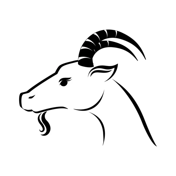 Capricórnio animal caprino ícone vetor gráfico — Vetor de Stock