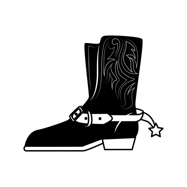 Chaussures de démarrage ouest icône de cow-boy graphique vectoriel — Image vectorielle