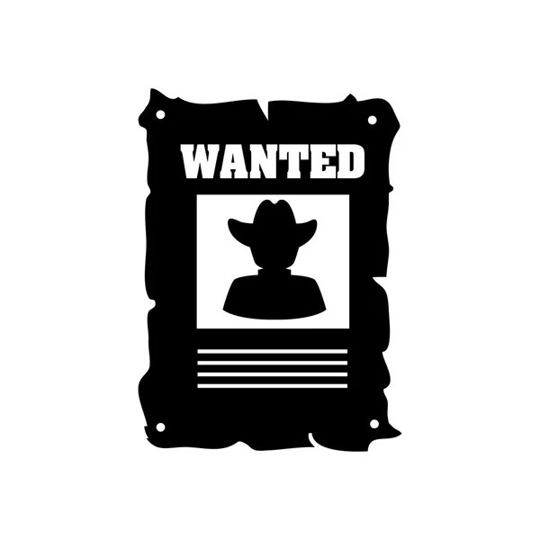 Poster wanted cowboy west icon vector graphic — Stock Vector