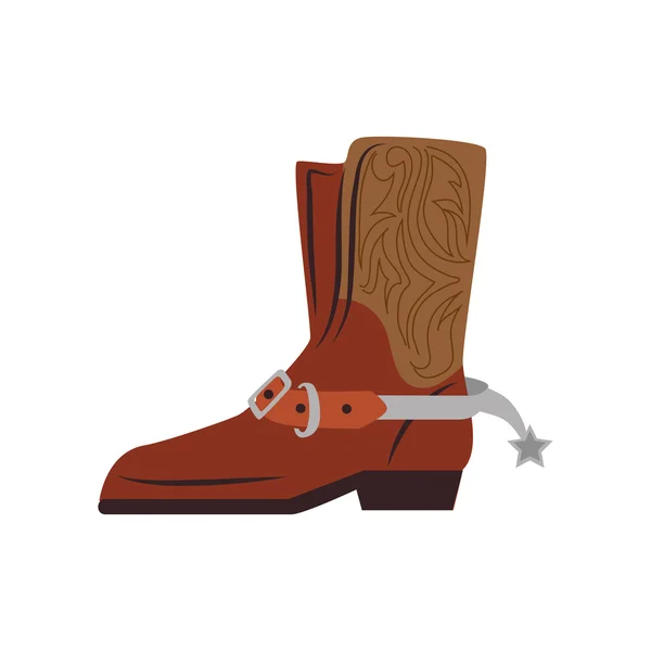 Zapatos de arranque vaquero oeste icono gráfico vectorial — Archivo Imágenes Vectoriales