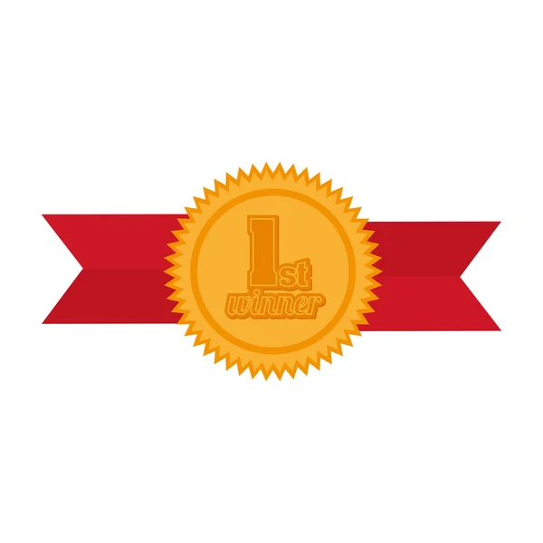 Prix ruban gagnant icône vectoriel graphique — Image vectorielle