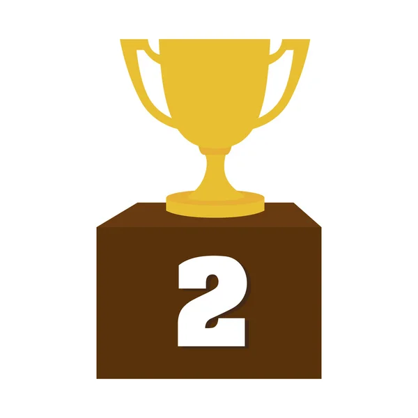 Coppa trofeo icona secondo posto grafica vettoriale — Vettoriale Stock