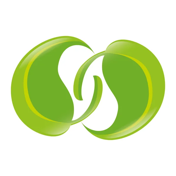 Plant laat twee groene ecologie pictogram vectorafbeelding — Stockvector