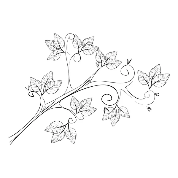 Vázlat a növény levelei ikon vektorgrafikus — Stock Vector