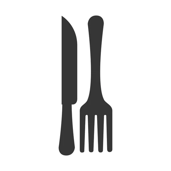 Fork knife silverware icon vector graphic — Stock Vector