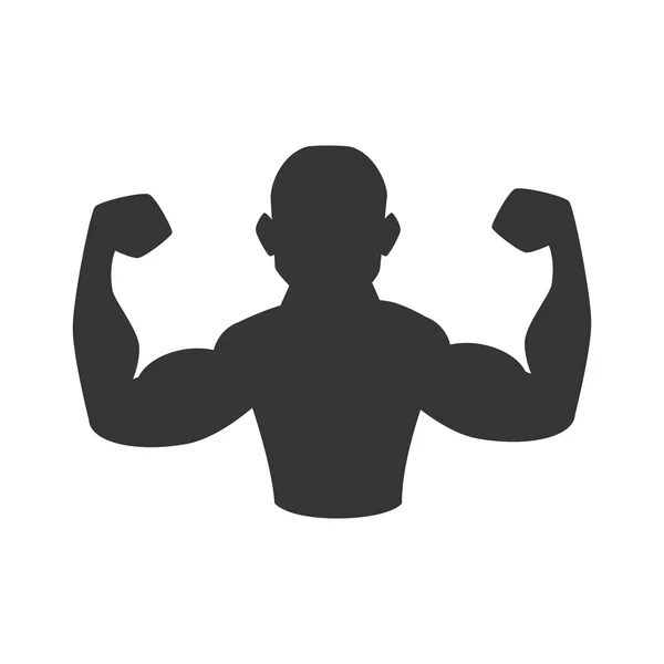 Braccio muscolare uomo palestra icona grafica vettoriale — Vettoriale Stock