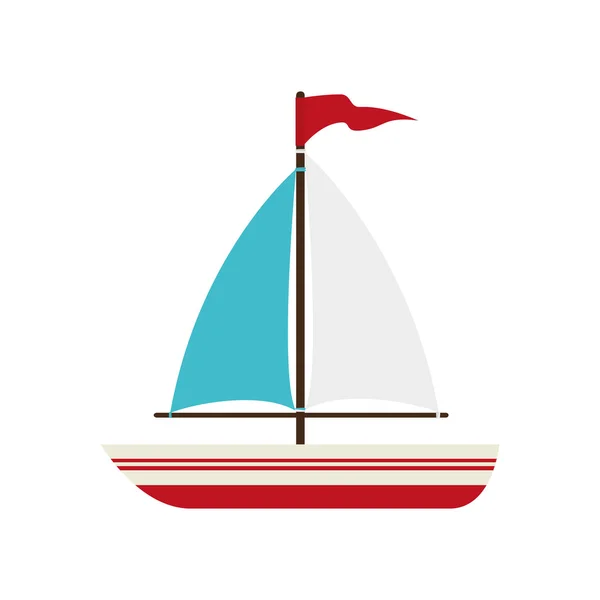Βάρκα θαλάσσιο πλοίο σημαία εικονίδιο διανυσματικό γραφικό — Διανυσματικό Αρχείο