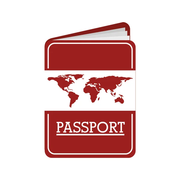 Passaporte mapa do mundo ícone vetor gráfico — Vetor de Stock