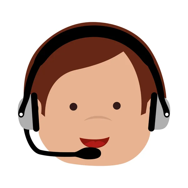 Man headset ondersteuning pictogram vectorafbeelding — Stockvector