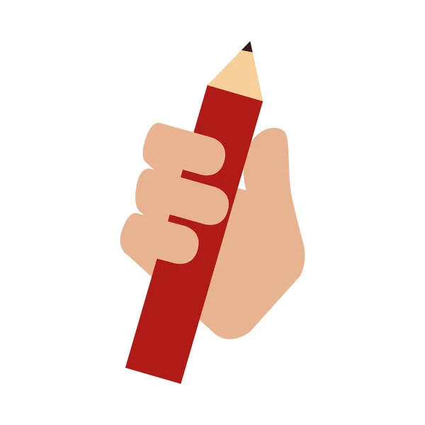 Lápis mão segurar ícone vetor gráfico — Vetor de Stock