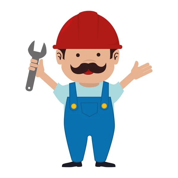 Man helm service snor pictogram vectorafbeelding — Stockvector