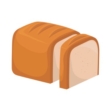 ekmek beyaz somun dilim simgesi vektör grafik