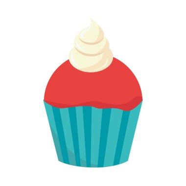 cupcake tatlı krem simge vektör grafik