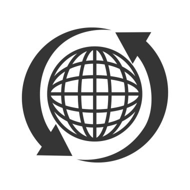 Küre ok bağlantı simge vektör grafiği