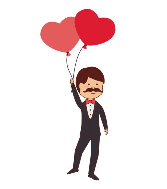 adam Kalp balonlar simge vektör grafiği seviyorum