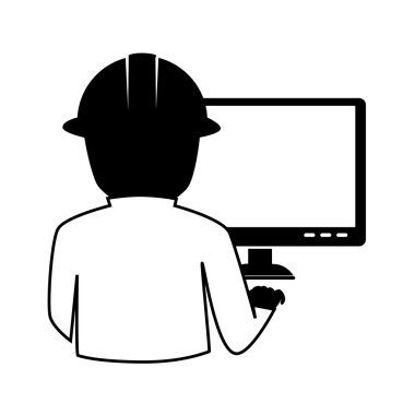mühendis bilgisayar adam İzleyicisi simge vektör grafiği