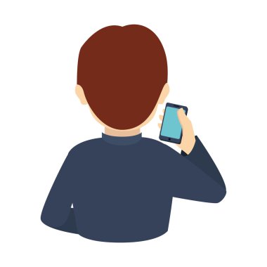 smartphone takım elbise arkasındaki adam kravat iş simge vektör grafiği