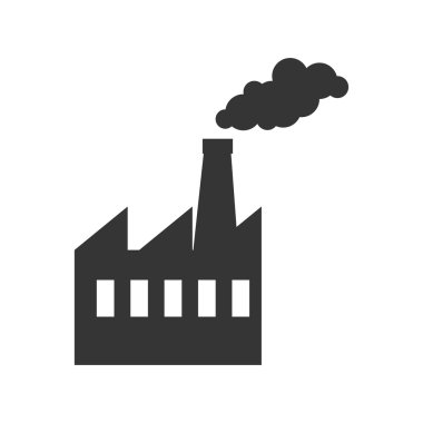 Fabrika Binası kule simge vektör grafiği