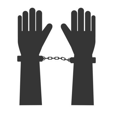 Kelepçelerin el parmakları vektör grafik simgesi