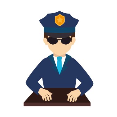 Polis memuru güvenlik vektör grafik simge