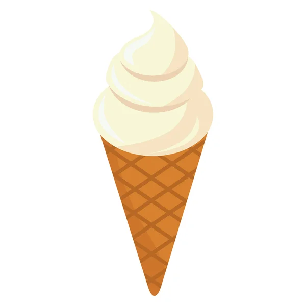 Ice Cream vanille pictogram vectorafbeelding — Stockvector