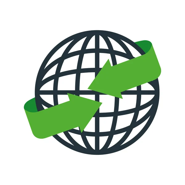 Globe pijl verbinding pictogram vectorafbeelding — Stockvector