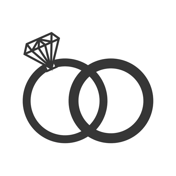 Anello diamante icona di nozze grafica vettoriale — Vettoriale Stock