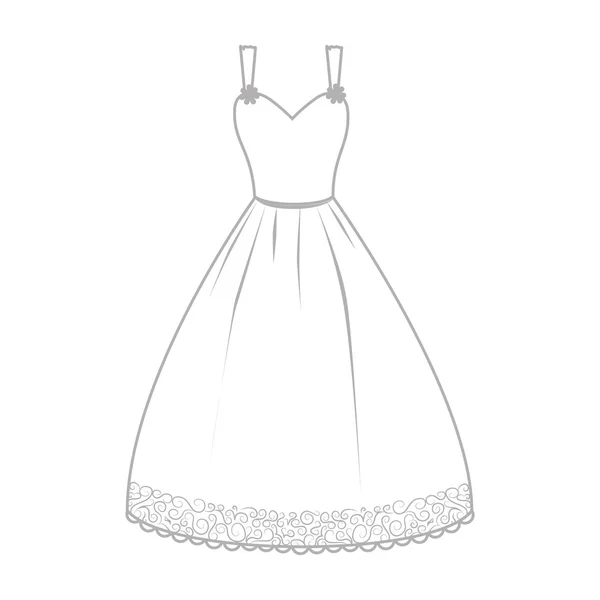 Kleid Hochzeit Braut Frau Ikone Vektor Grafik — Stockvektor