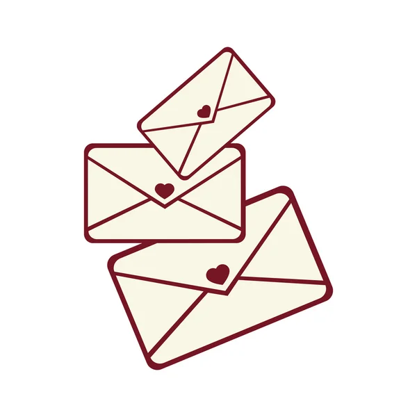 Cartas de amor carta ícone vetor gráfico — Vetor de Stock