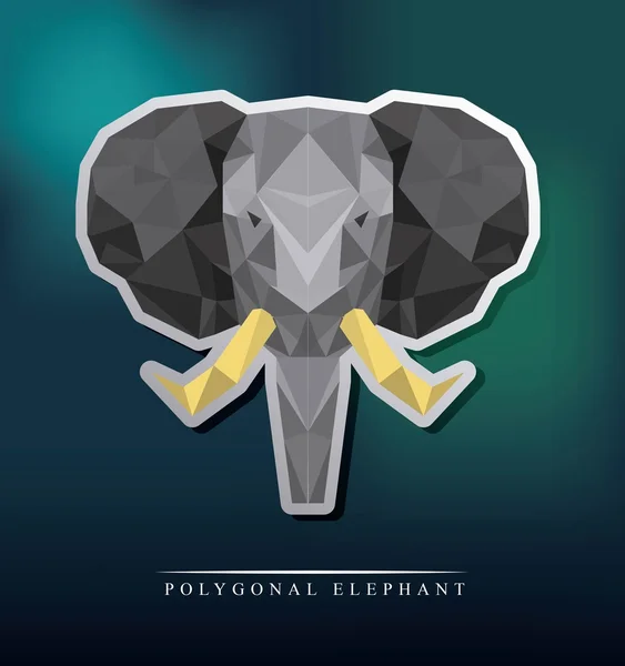 Elefant low poly — Stockvektor