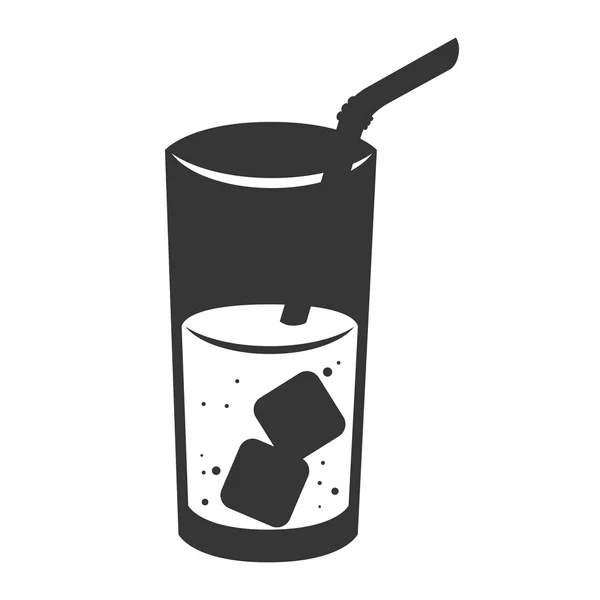 Verre paille boisson glace icône vectoriel graphique — Image vectorielle