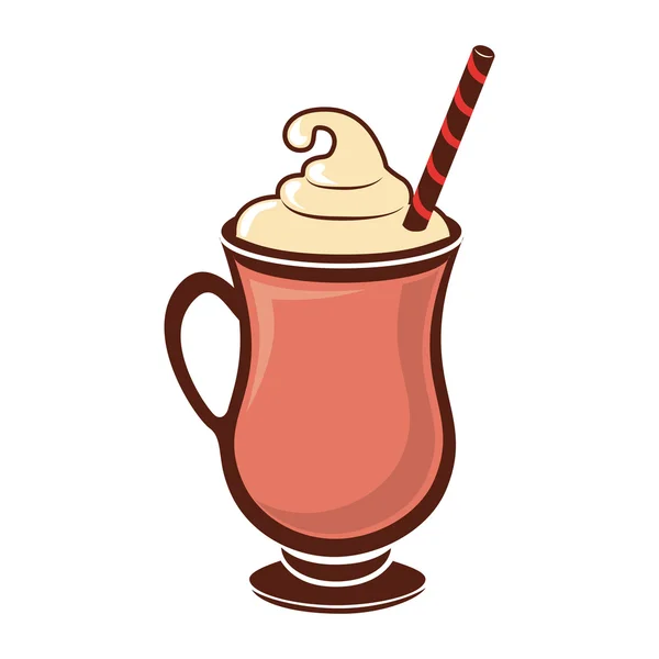 Bebida de milkshake ícone de vidro vetor gráfico — Vetor de Stock