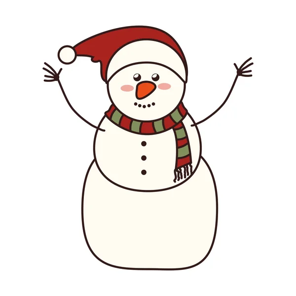 Bonhomme de neige chapeau de Noël icône vectoriel graphique — Image vectorielle