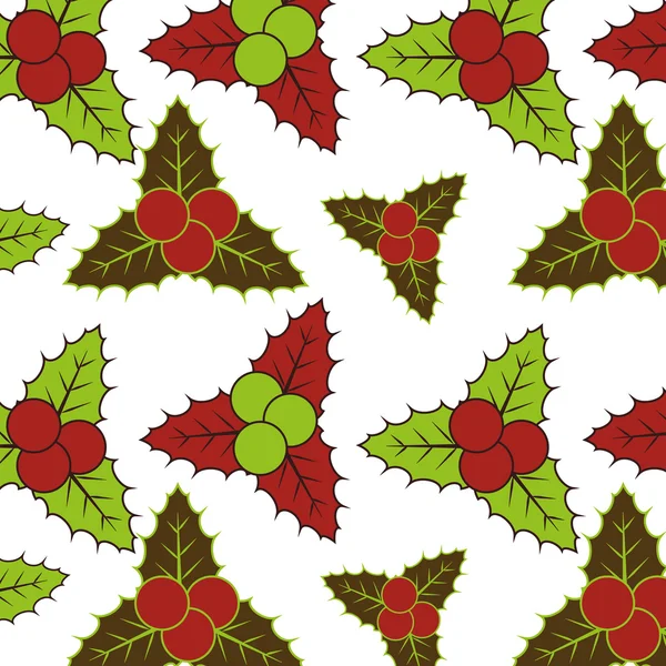 クリスマス植物の葉のアイコンベクトルグラフィック — ストックベクタ