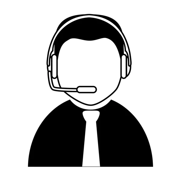 Osoba operator zestaw słuchawkowy usługi Asystent ikonę grafiki wektorowej — Wektor stockowy